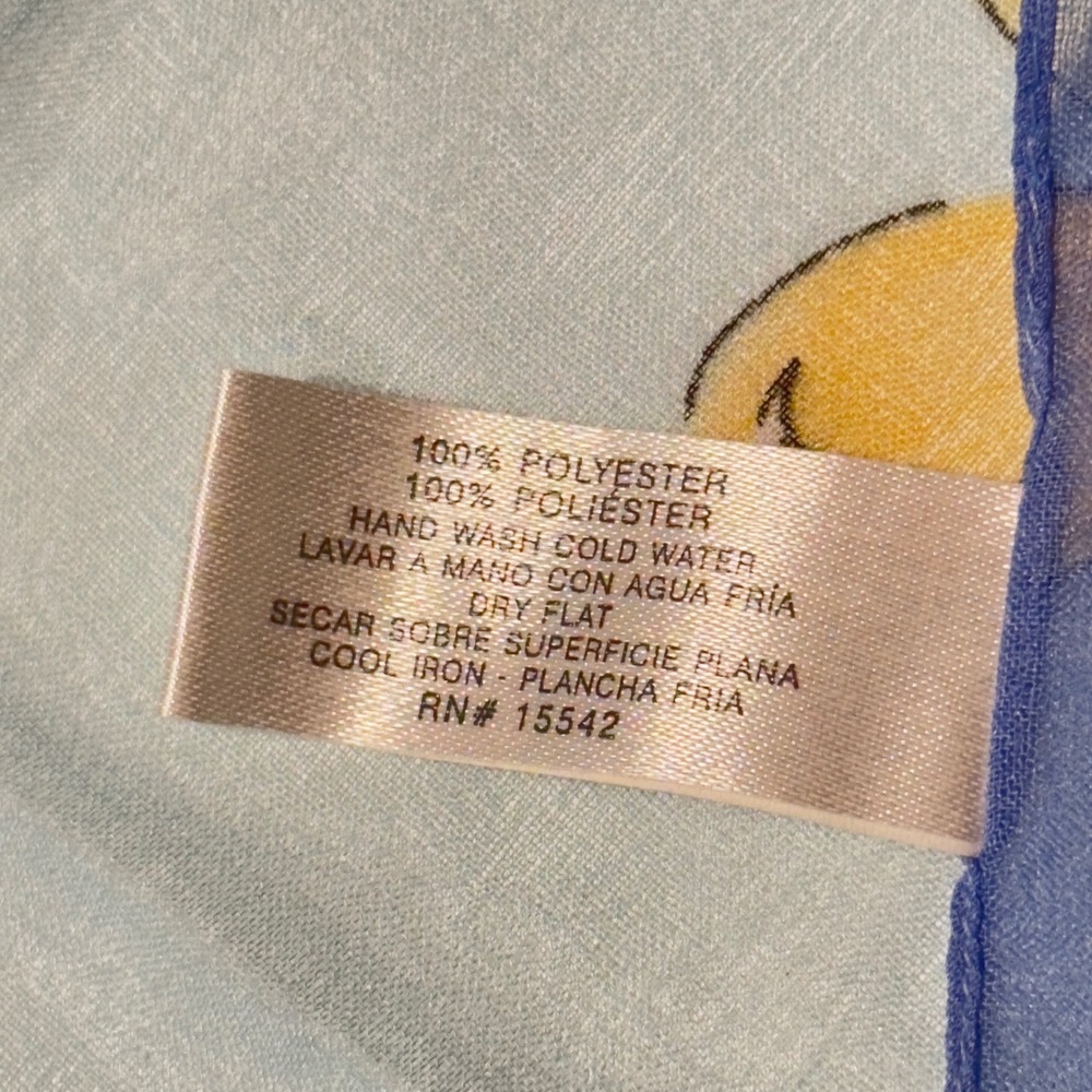 Kathie Lee Collection Blue Yellow Tulip Floral Square Scarf Italy Y2K 90s Vintag - Picture 4 of 5